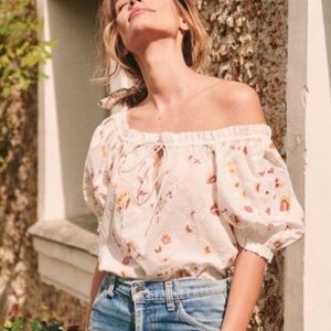 Sezane “Gabriella” Floral Blouse